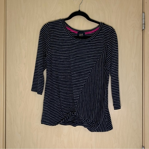 W5 Black and White Striped Top Size Medium - Picture 1 of 5